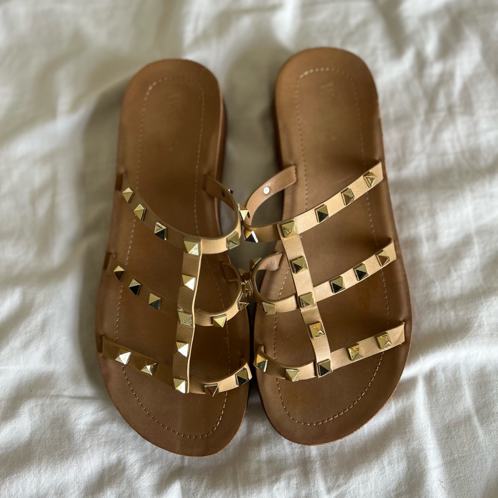Studded Tan Sandals